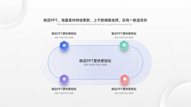 循环关系4项PPT图文页