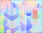 Pipes sketch app colorful gradient background blur fluent design geometric cylinder pipie