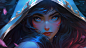 General 6956x3897 Nixeu digital art artwork illustration women fantasy art fantasy girl fan art eyes face closeup Ahri (League of Legends) long hair blue hair looking at viewer video game art League of Legends video game characters video game girls