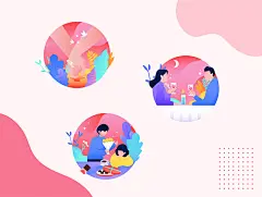 情人节情侣牵手约会巧克力礼物情书扁平化插画矢量AI设计素材-淘宝网