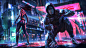 General 3840x2160 digital digital art artwork futuristic futuristic city futuristic armor robot robotic robotics neon neon lights lights cyborg architecture building cyber cyberpunk Dark Cyberpunk men women science fiction concept art environment cyber ci