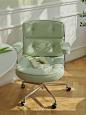 ZHUOSE清新绿色设计座椅办公椅舒适久坐北欧简约电脑椅沙发椅家用-淘宝网