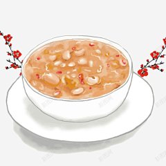 腊八节白色手绘插画简约腊八粥 设计图片 免费下载 页面网页 平面电商 创意素材