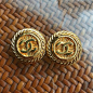 【中古首饰】Chanel vintage 中古正品 立体浮雕logo耳夹-淘宝@北坤人素材