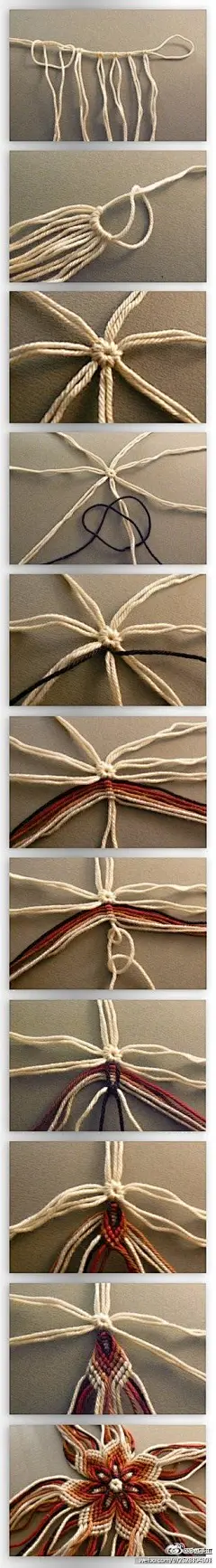 好美丽的绳编花朵，你也来学学吧~！「转」[不做懒女人热手工 ]