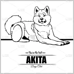 狗,品牌名称,秋田,纯种犬,肖像,牧羊犬,模板,动物,证章