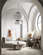 【精品·推荐】网红弧形元素，该如何设计？ Home Room Design, Interior Design Living Room, Room Interior, Interior Spaces, Interior Architecture, Living Room Designs, Living Room Decor, Interior Decorating, House Design
