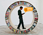 书海漫步书架：Circular Walking Bookshelf