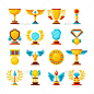 矢量奖杯和荣誉图标上设置白色-杂项图标Vector Color Trophy and Awards Icons Set on White - Miscellaneous Icons成就,奖,冠军,冠军,竞争,杯子,设计师,元素,象征,首先,荣誉,图标,标志,领导、奖牌、奖章、奖品、奖励,丝带,集,盾牌,运动,明星,成功,象征,奖杯,矢量,胜利,赢,赢家 achievement, award, champ, champion, competition, cup, designer, element, emb