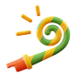 Party_blower 3D Icon