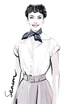 Classic fashion icon #Audrey Hepburn#时尚经典《罗马假日》最美的安雅公主。 #经典##影视##插画##明星#
