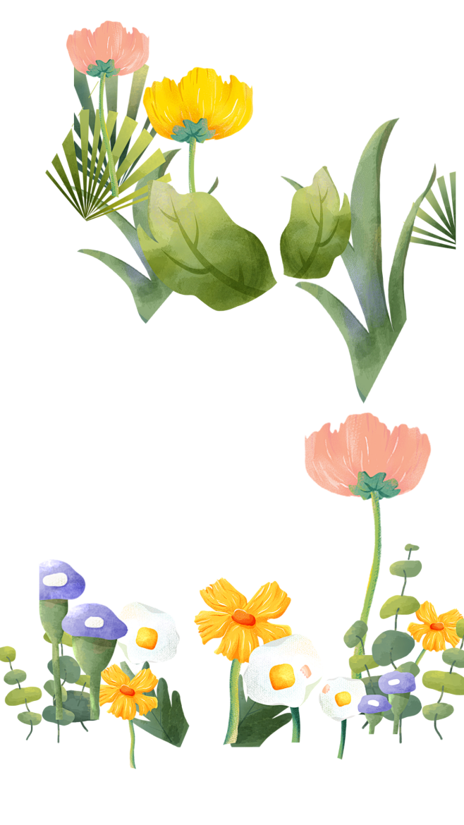 儿童节节日祝福插画手机海报