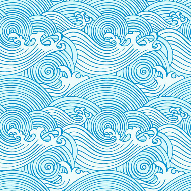 翻滚的浪花花纹矢量素材