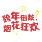 新年狂欢元旦跨年可爱感小红书花字
