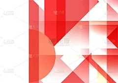 现代红白几何包豪斯背景。矢量抽象图形设计横幅图案背景模板。