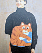 Melinda Coss 1988年出版的以猫为主题的编织图案的书《猫的编织》

想要拥有一件！ ​​​​