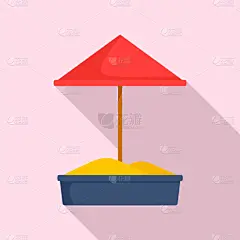 儿童,沙子,游乐场,扁平化设计,图标,华丽的,绳子,运动,长椅,休闲