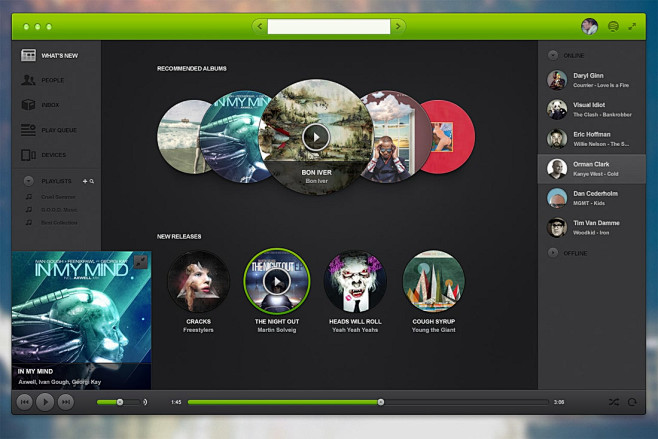 灰绿色的音乐播放器UI界面设计 - UI...