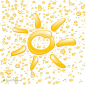 水滴黄色背景太阳素材图片设计