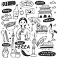 Hand drawn korea doodle set Premium Vect... | Premium Vector #Freepik #vector #food #travel #hand #hand-drawn