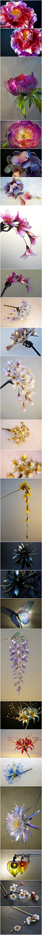 Kanzashi是一种日本传统发饰, 从日本Jōmon时代就开始广泛使用, 在那个年代日本人迷信这个发饰有神秘力量, 可以驱邪, 才华的艺术家Sakae, 将它做成蝴蝶和鲜花, 精致手工让你享受一种朴素的奢华。
by大仓鼠阿云云的照片 - 微相册