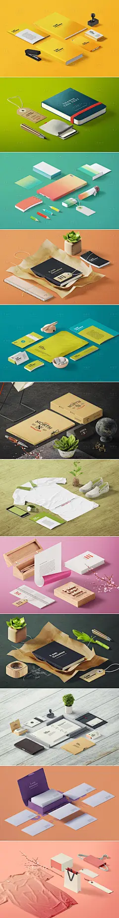 企业品牌文具名片VI设计样机-设计素材-shejisc.cn