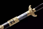 Qing Dynasty  sword,Damascus steel,Ebony scabbard,Copper fitting,Length 39 inch