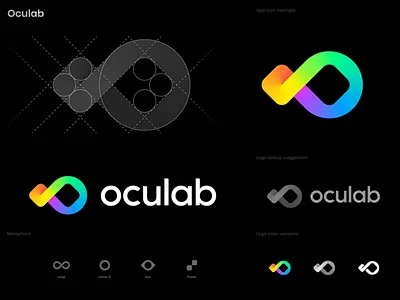 Oculab Logo Concept identity branding gradient rainbow spectrum color ...