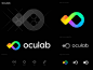 Oculab Logo Concept identity branding gradient rainbow spectrum color lab laboratory ar vr oculus ocular pixels eye letter o loop for sale premade unused logo