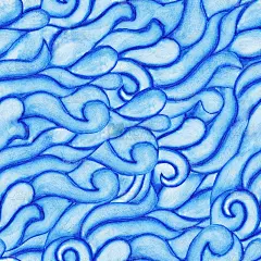水彩无缝波浪手绘图案