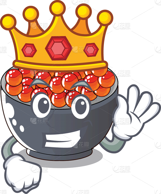 吉祥物分离着色鱼卵可爱的偏好清新食品餐馆蹦