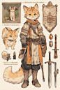 Furry cat knight