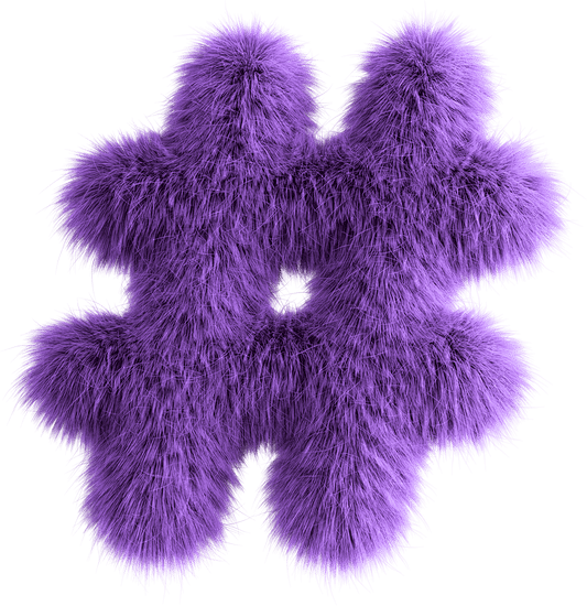 Purple 3D Fluffy Sym...