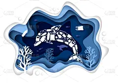 纸,塑胶,海洋,停止标志,横截面,水下,白昼,蓝色,有毒物质