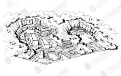 九华山手绘军团（杭州）采集到景观鸟瞰图
