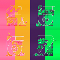 木之本撸采集到C4D-字体