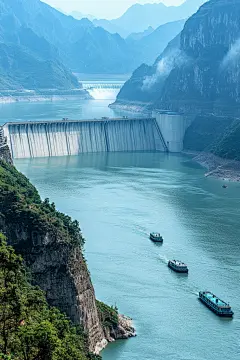水坝发电自然风光