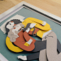 Family Portraits: Paper Illustrations by Jotaká : "La Siesta" is a great series of cut paper illustrations by Spanish artist Juan Carlos, aka Jotaká.

Juan describes the series as “a personal project about hugs, the importance and the ideal time