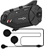 ILM 摩托车通信系统高清摄像机 6 骑手组对讲 Moto Casco 头盔蓝牙耳机软卡贝尔麦克风扬声器适用于摩托车越野赛摩托车滑雪(软电缆麦克风)