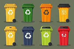 其他垃圾环境卫生垃圾桶图片插画