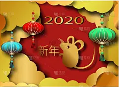 背景,黄金,鼠,春节,插画,高雅,装饰品,新年前夕,圣诞卡