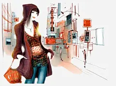逛街美女免抠素材_新图网 https://ixintu.com 创意 卡通 手绘 逛街美女