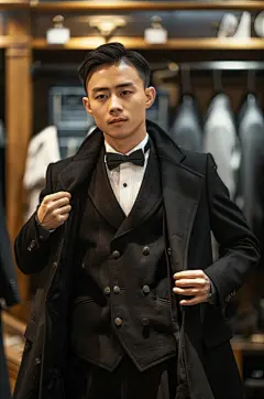 AI数字艺术西装定制西服店摄影图-众图网