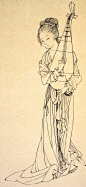 蔡岚工笔人物白描图