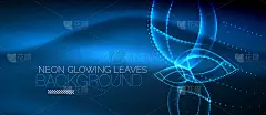 霓虹叶背景，绿色能源理念