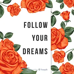 (源站可下源文件)手绘花卉背景与口号/Hand drawn floral background with slogan