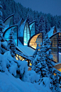 Centro benessere Tschuggen Berg Oase, Arosa, 2006 - Mario Botta Architetto, Mario Botta: 