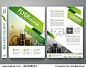 Flyers design template vector. Brochure report business magazine poster. Cover book minimal portfolio presentation and abstract green shape and city in A4 layout.
