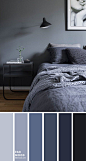 深蓝色灰色卧室颜色