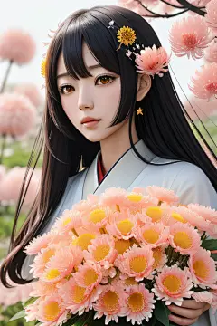 忠诚纯洁之美高清日本动画中的星光菊花